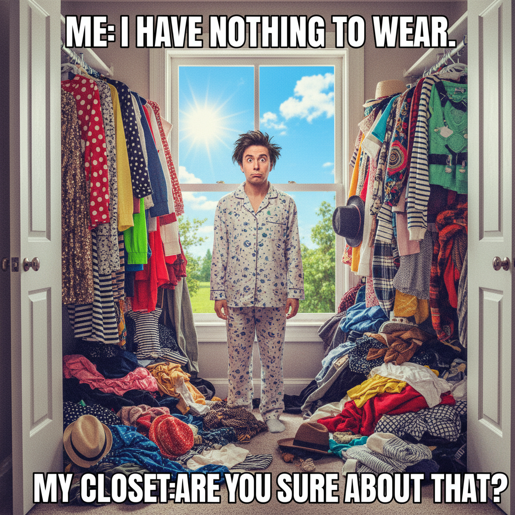 It's 75 degrees and sunny but the forecast said 50 and rain. My wardrobe is in crisis.