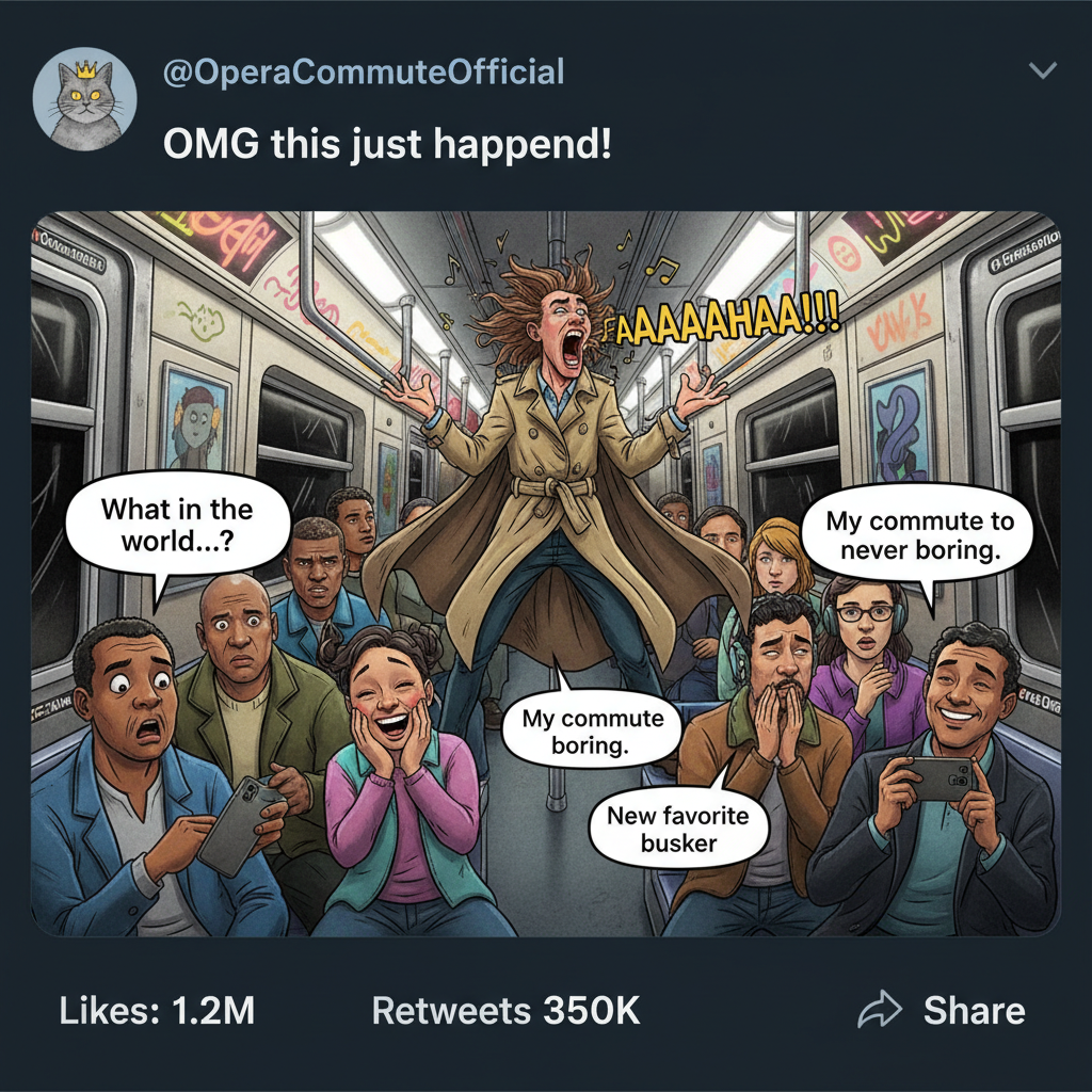 Just witnessed a full-blown opera performance on the subway. Peak public transport.