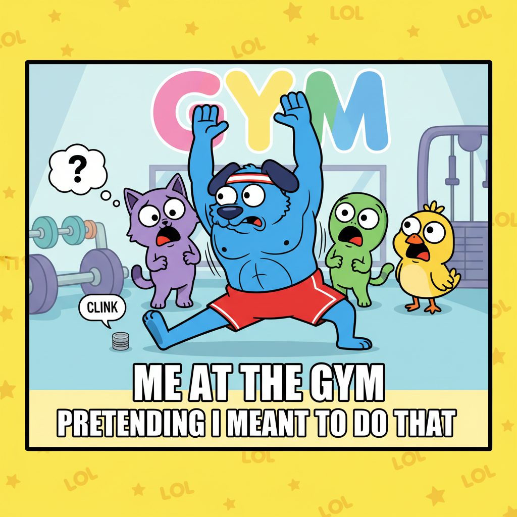 When you try to look cool at the gym but accidentally drop a 5lb dumbbell with max effort.