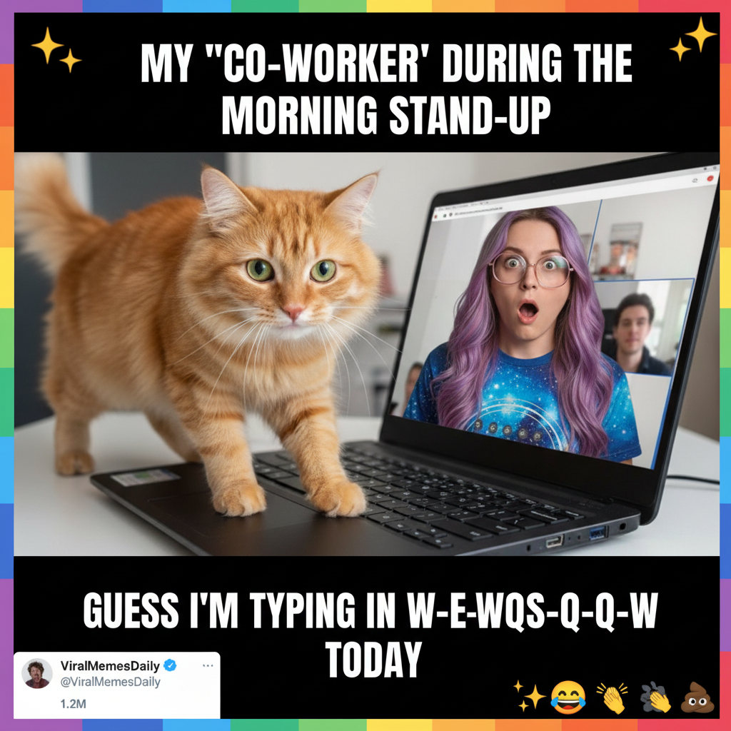My pet just walked across my keyboard mid-Zoom. My boss thinks I'm a cat.