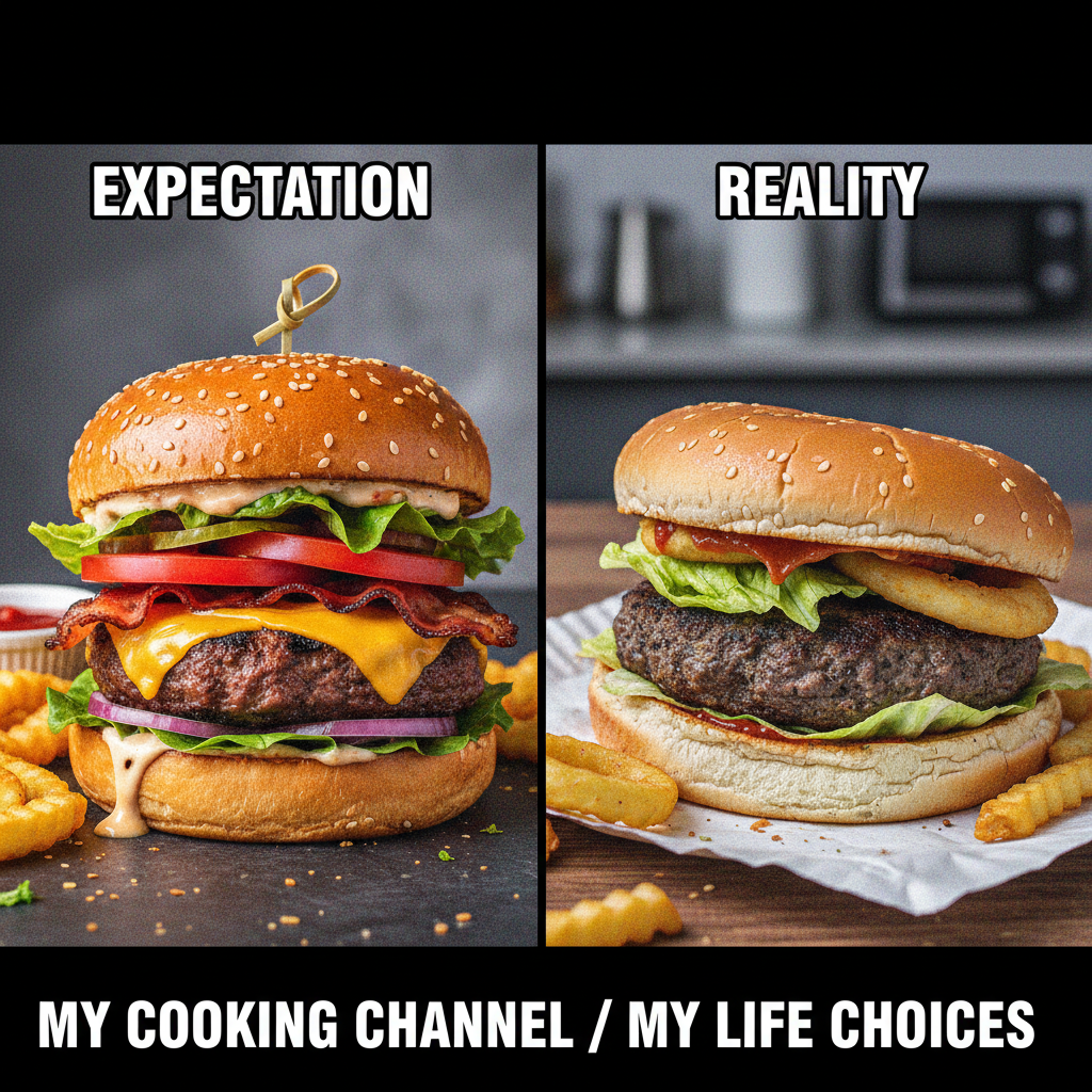 Ordered a gourmet burger, got a sad patty on a soggy bun. My disappointment is immeasurable.
