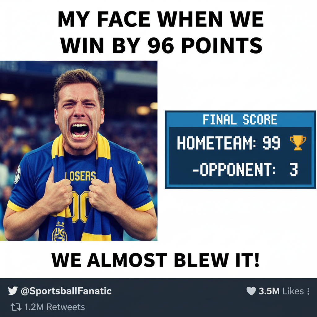 My team won by 20 points, but the ref made one bad call. I'll never recover. #Rigged