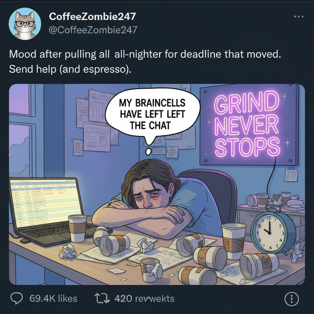 My Monday morning mood is currently sponsored by 3 cups of coffee and 0 will to live.