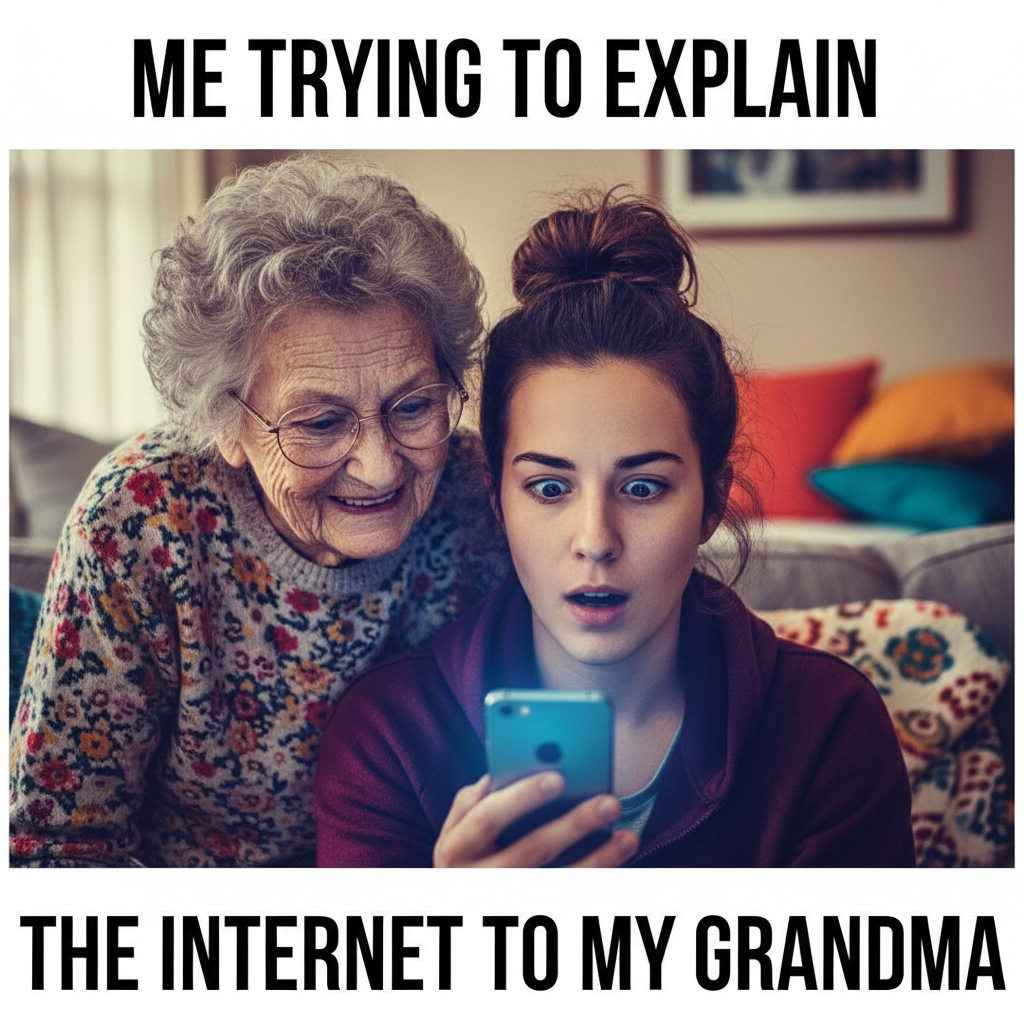 Grandma just asked if my phone can 'make the internet faster.' Send help, and wine.