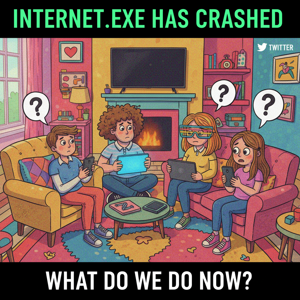 When the WiFi goes down and you remember what your family looks like without a screen.