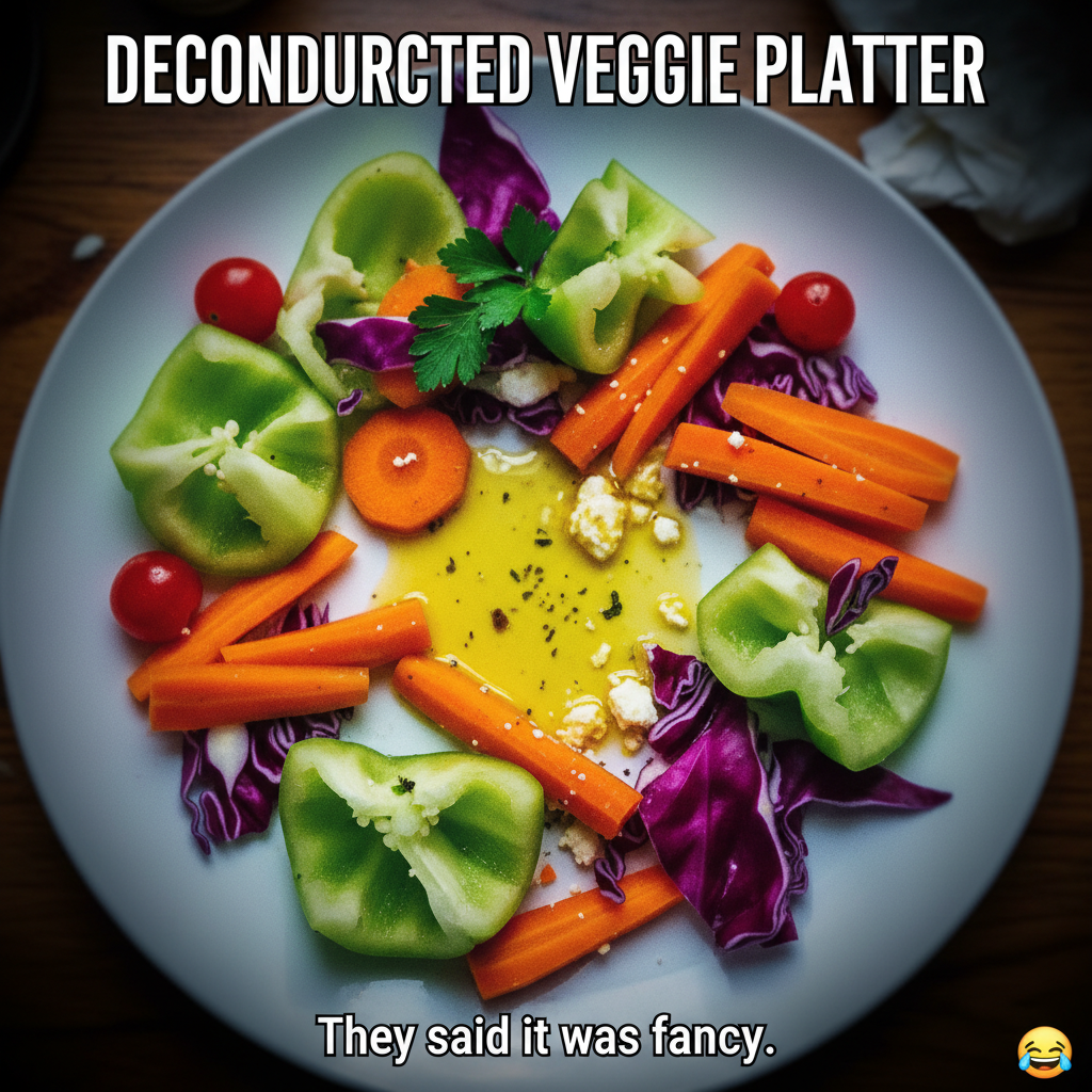 Tried to make a 'deconstructed' salad. Ended up with a pile of sad vegetables and regret.