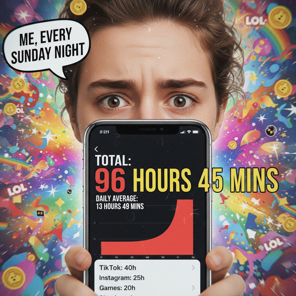 My screen time report just called me out. 'You spent HOW LONG scrolling?' I plead the fifth.
