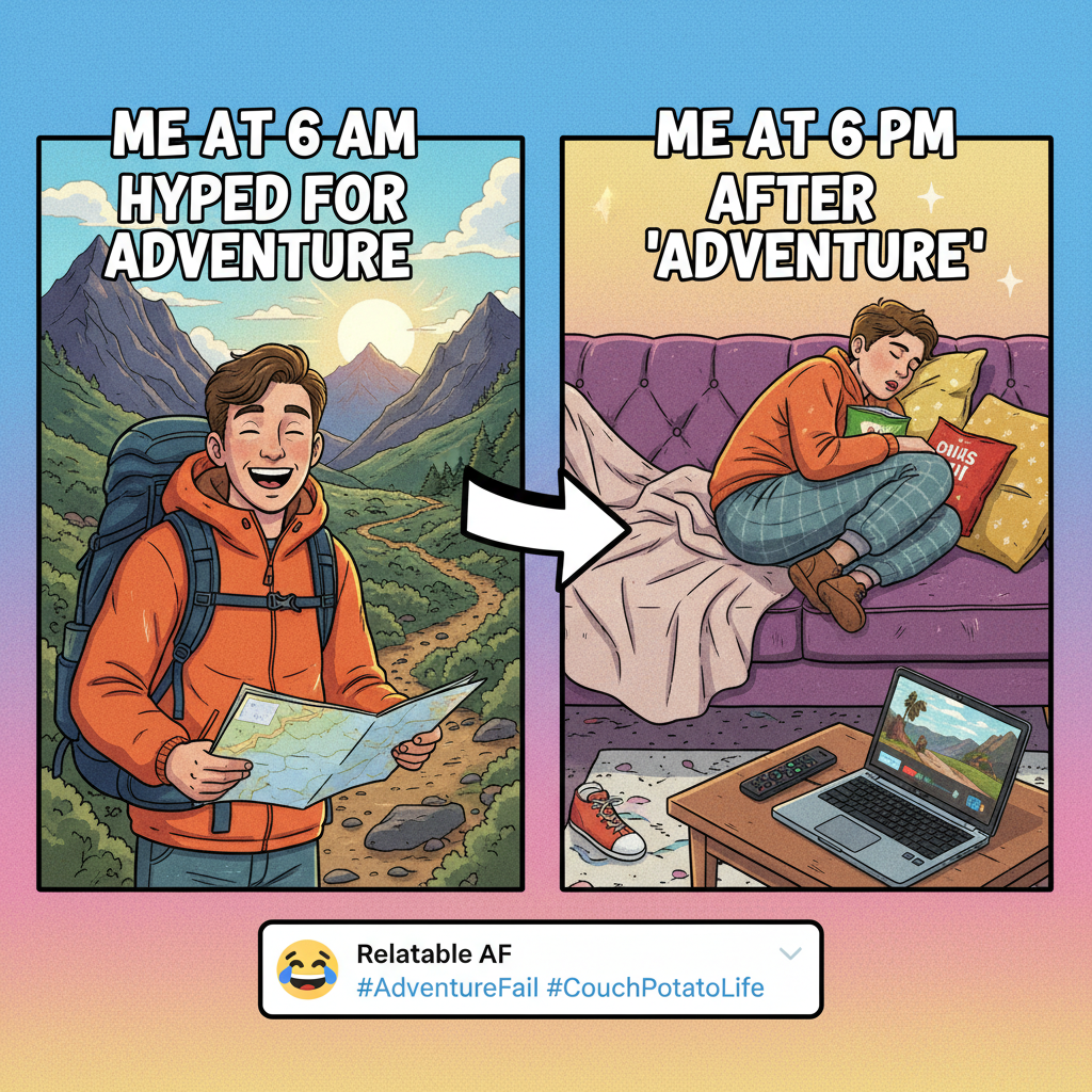 Friday night plans: 'I'll conquer the world!' Friday night reality: 'My couch is my soulmate.'