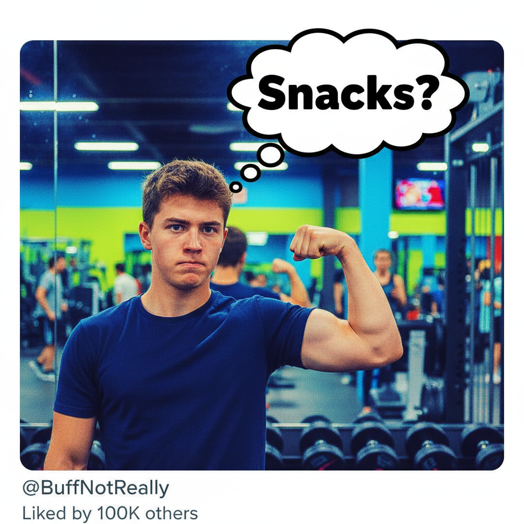 Went to the gym. Did one rep. Decided I'm buff enough. Time for snacks.