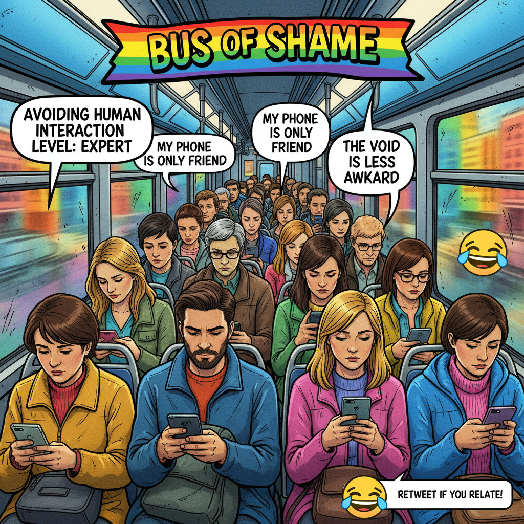 Public transport is just a social experiment on how long we can avoid eye contact.