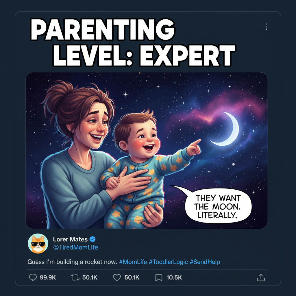 My toddler just asked why the moon follows us. Send coffee and philosophical answers.