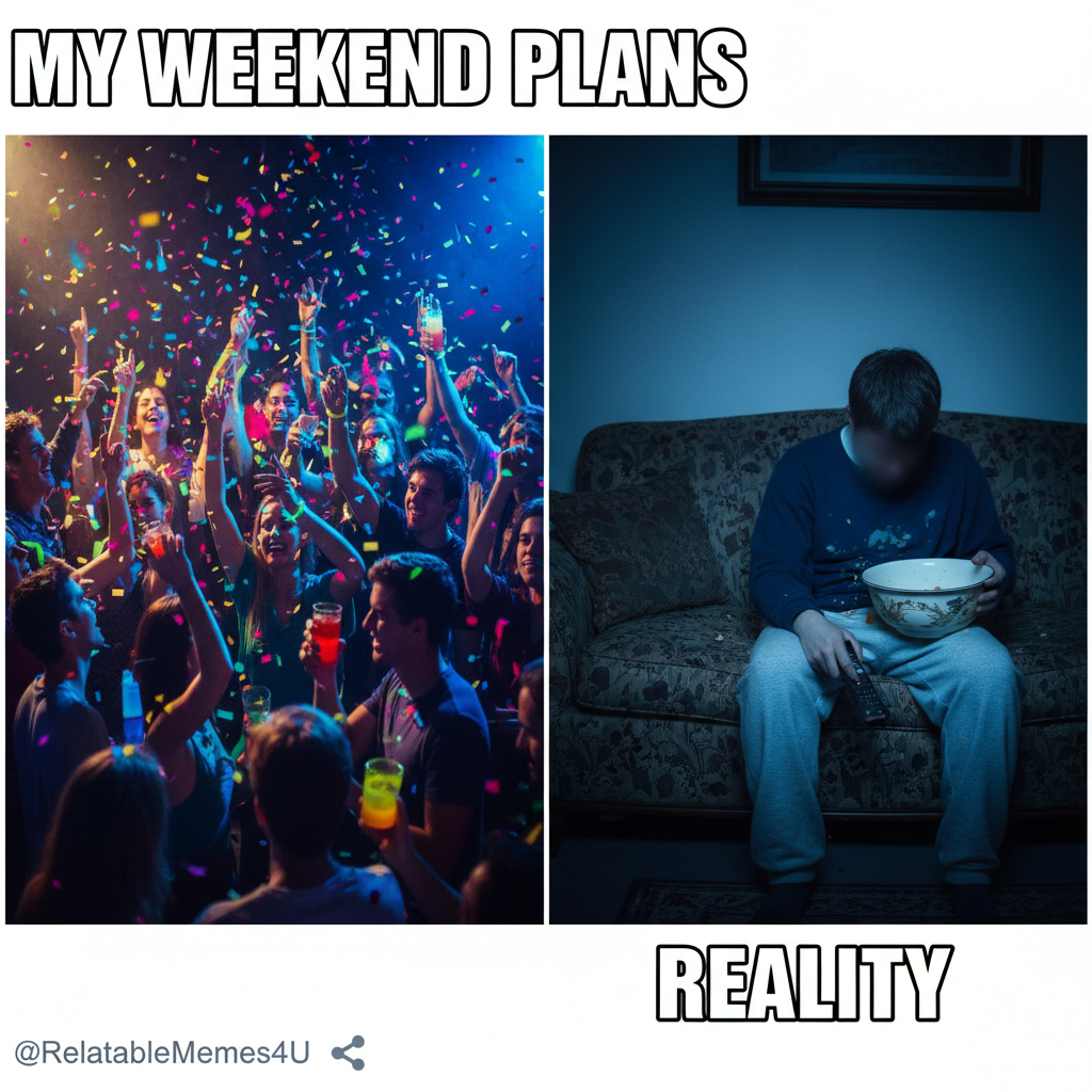 Friday night plans: wild party. Friday night reality: debating if I should get up for more snacks.