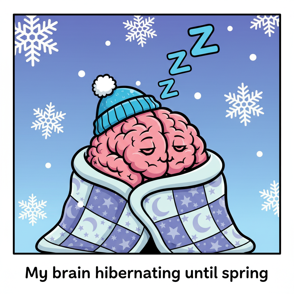 My brain cells during winter: 'Hibernate mode activated. See you in spring, maybe.'