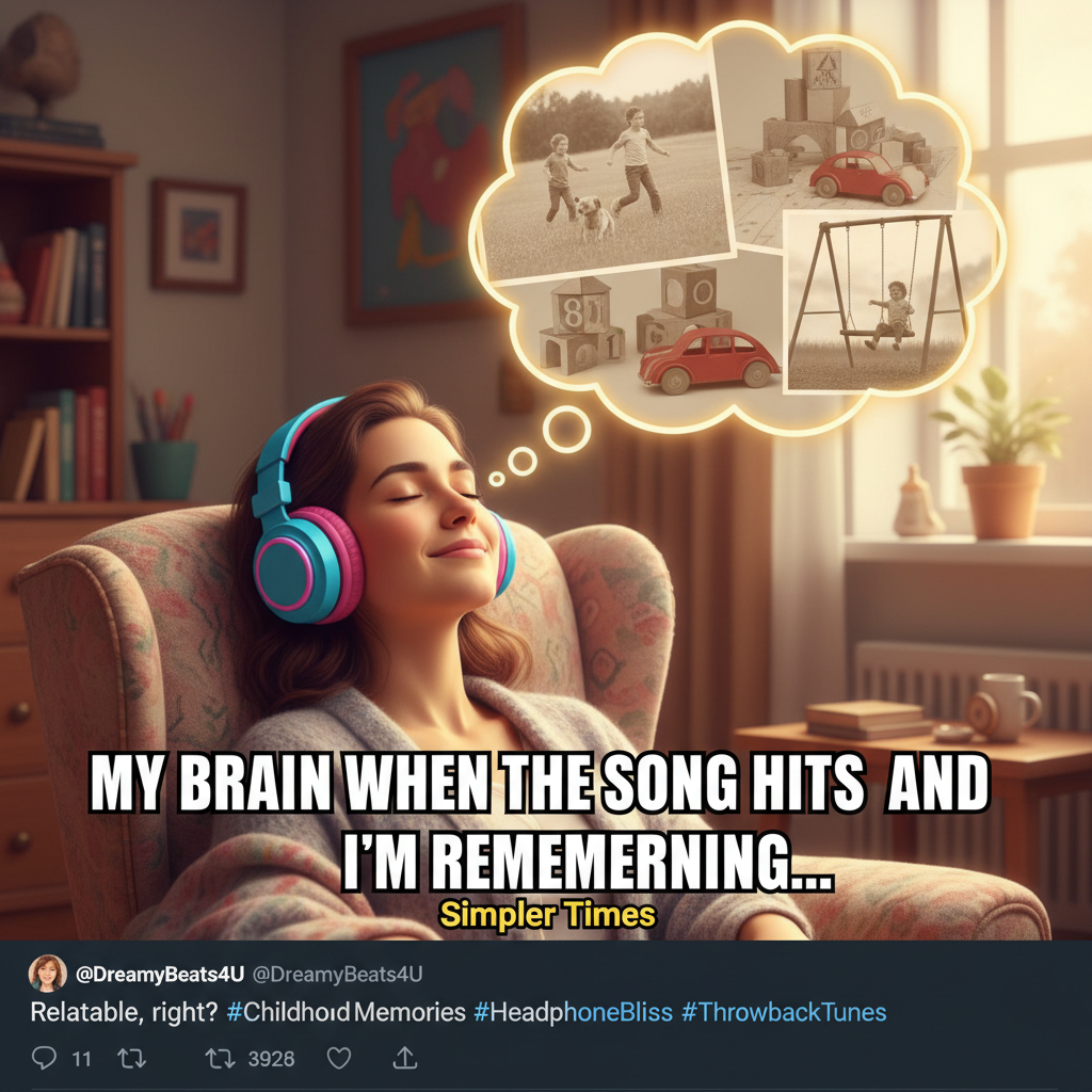 Hearing that one song from my childhood and suddenly I'm 8 again, no responsibilities.