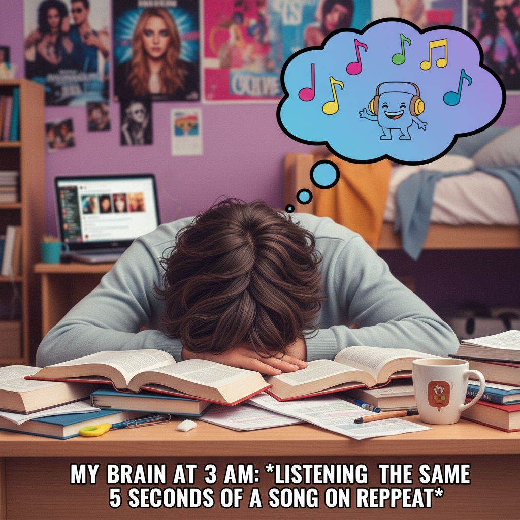 My brain during exam season is just elevator music on loop. Send help (and coffee).