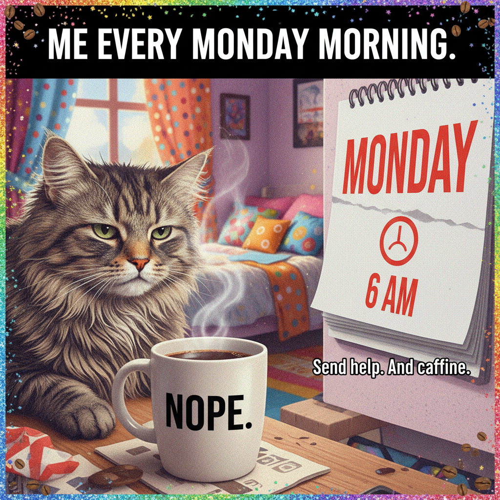 My Monday morning mood is currently 'still processing that it's not Sunday'.