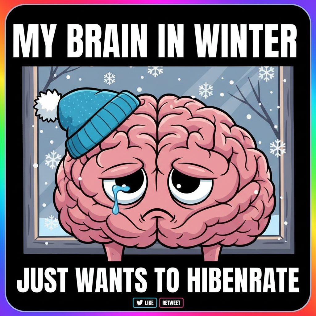 My brain during winter: 'Is it seasonal depression or just my default setting?' #SeasonalDepression