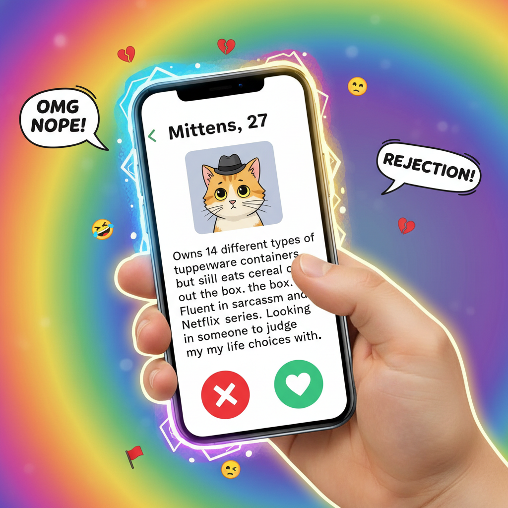 My dating app bio: 'Fluent in sarcasm, terrible at small talk.' Still swiping.