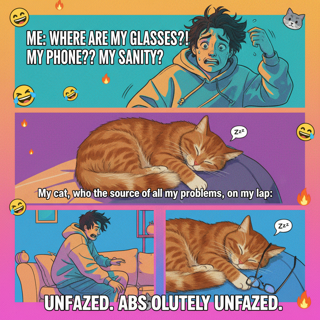 Just spent 20 minutes trying to find my cat, only to realize he was on my lap the whole time.