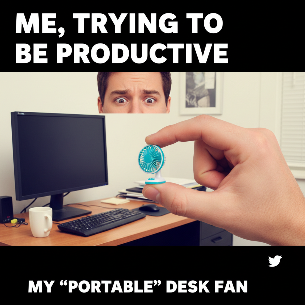 Ordered a 'miniature' desk fan. Received a fan for a hamster. My life is a joke.
