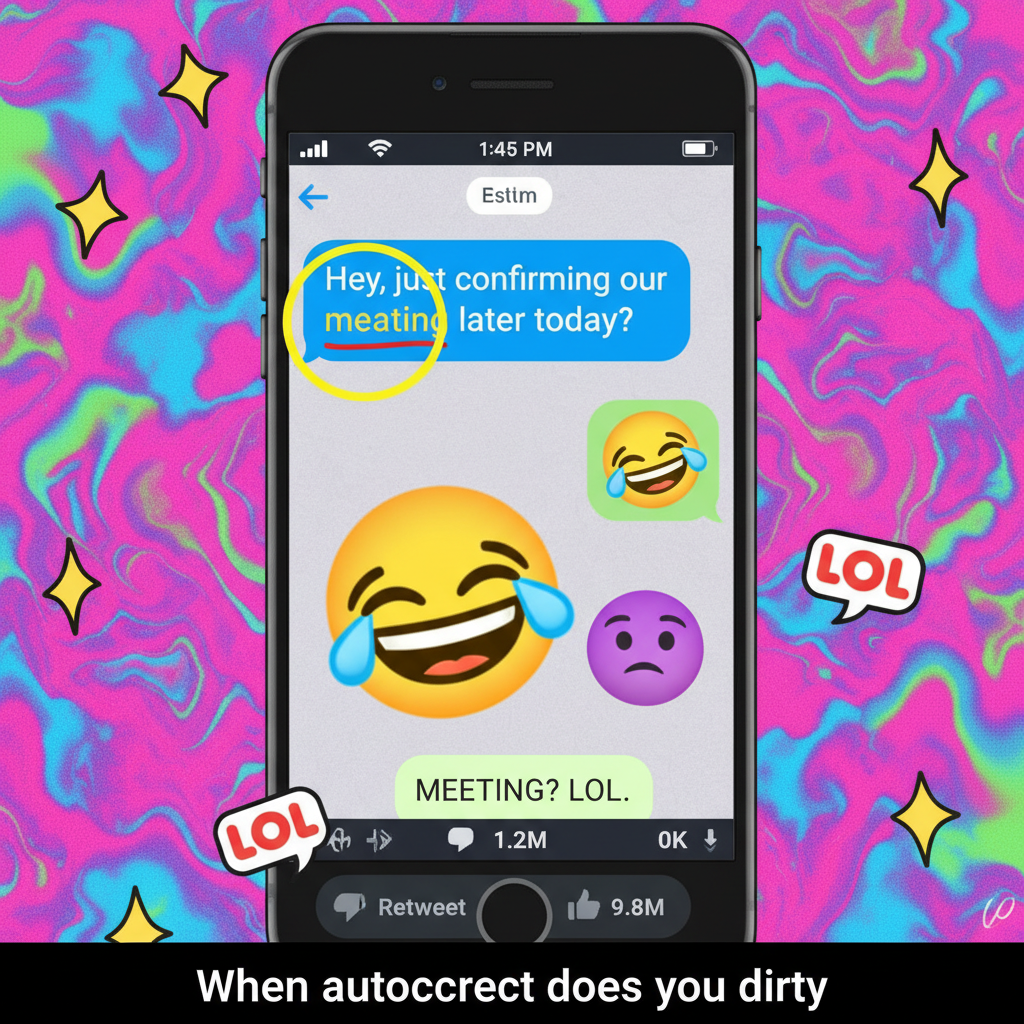 Autocorrect changed 'meeting' to 'meating'. My boss thinks I'm inviting him to a BBQ.