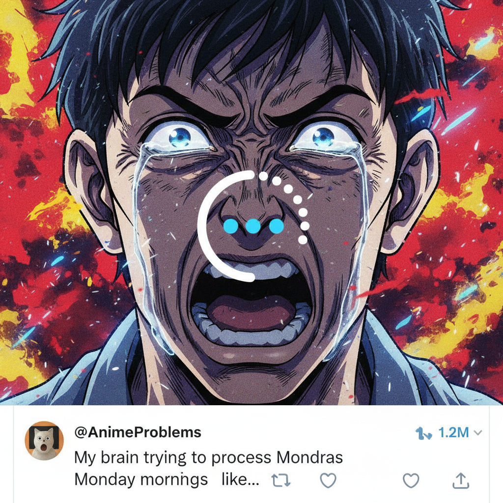 My face when my internet buffers during a crucial anime fight scene.