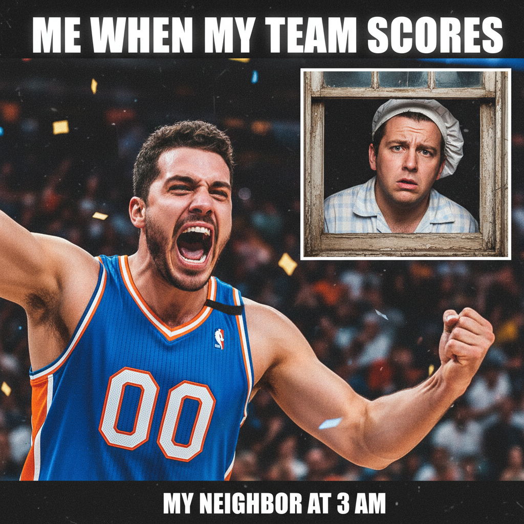 My team scored. My neighbor heard me. I regret nothing.