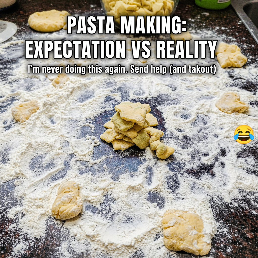 Attempted to make pasta from scratch. Now my kitchen looks like a crime scene.