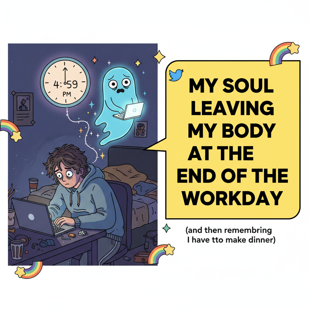 When the boss asks for 'quick sync' at 4:59 PM on a Friday. My soul leaves my body.