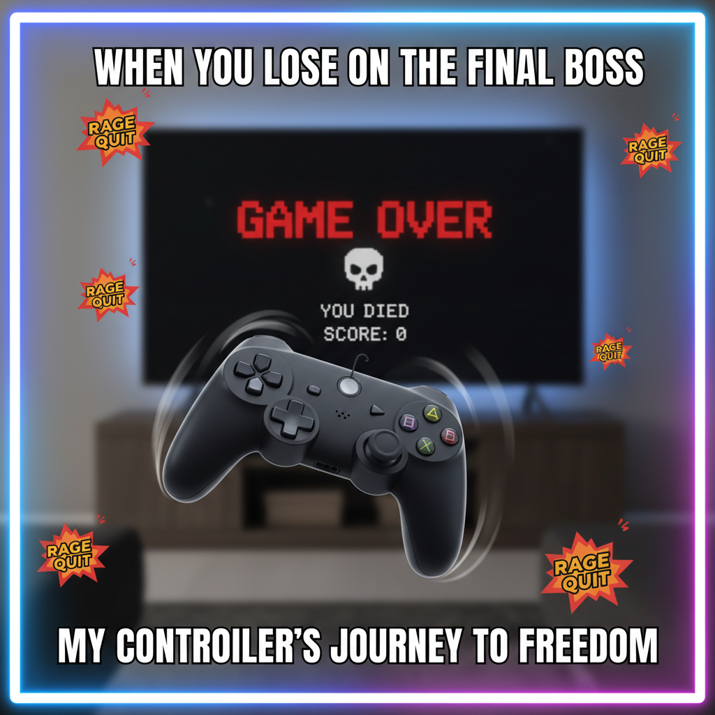 My controller just flew across the room. It was NOT my fault. #GamingRage