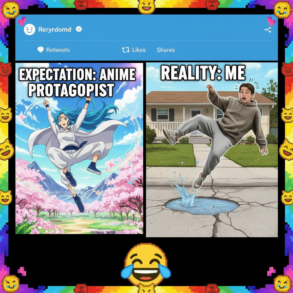 Me trying to use anime logic in real life: 'I can totally jump that gap!'