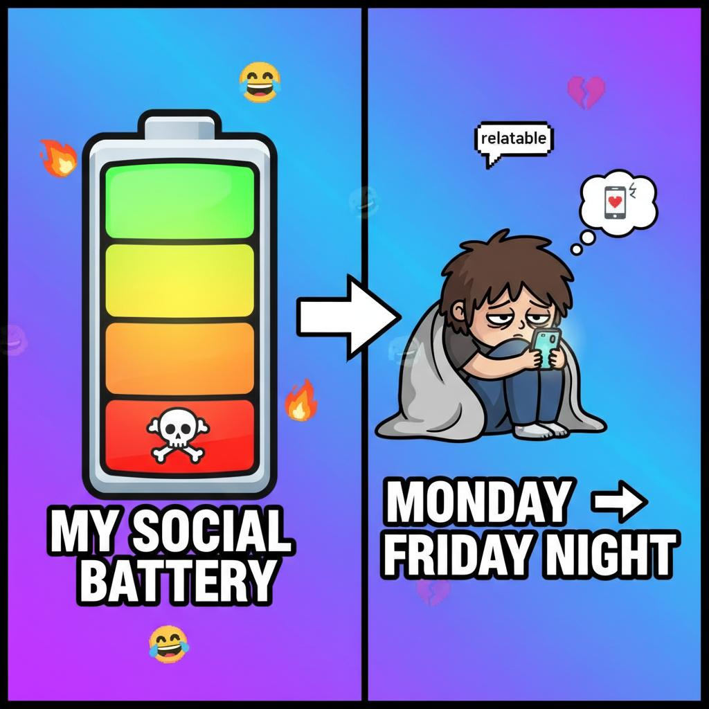 My social battery after 1 hour of 'networking': 📉