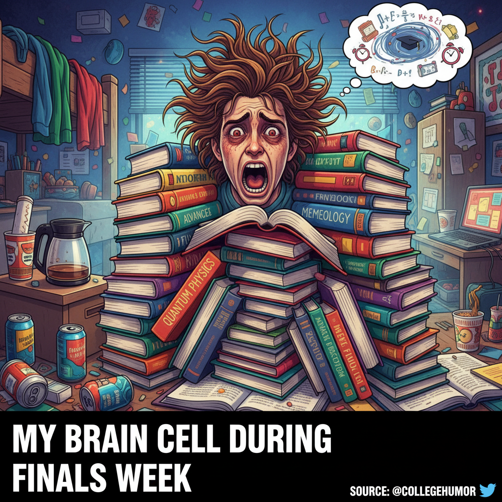 Exam season is just 3 months of coffee, panic, and questioning all my life choices.