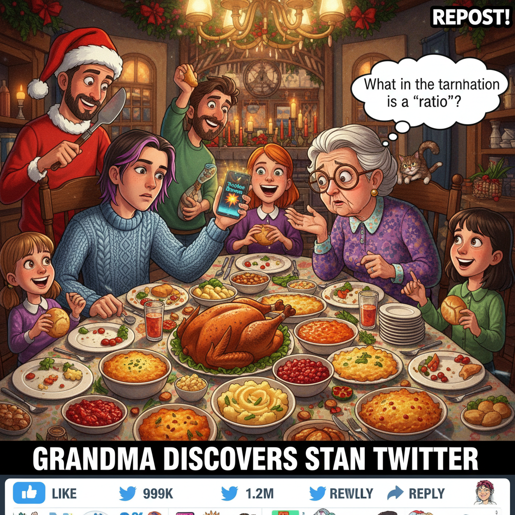 Grandma just asked if my 'internet friends' are coming to Thanksgiving. Send help.