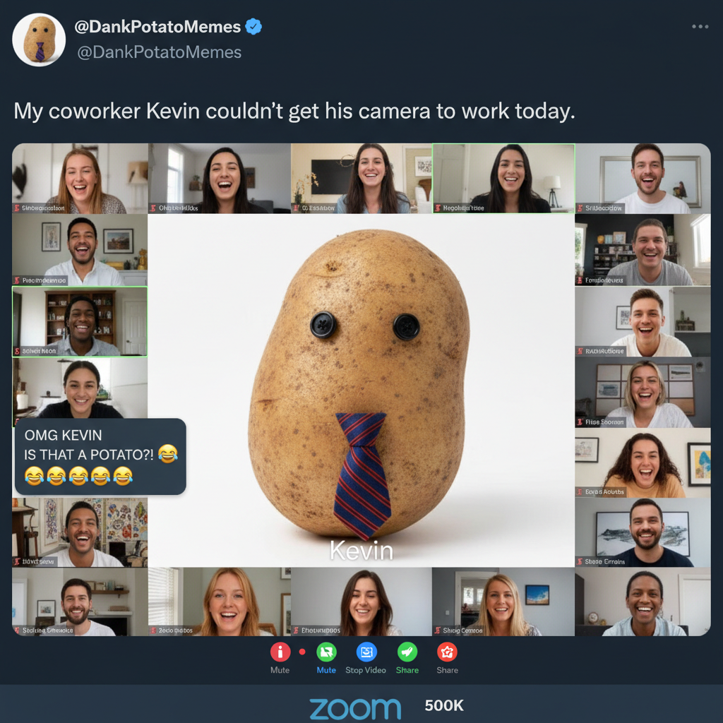 My boss just turned himself into a potato on Zoom and can't figure out how to change it back.