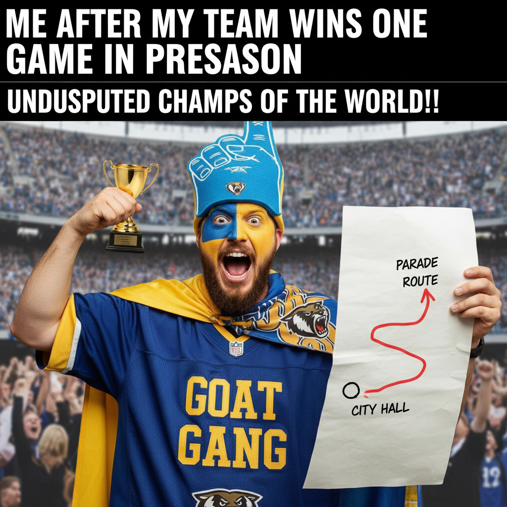 My team won. I'm already planning the parade route. It's only preseason.