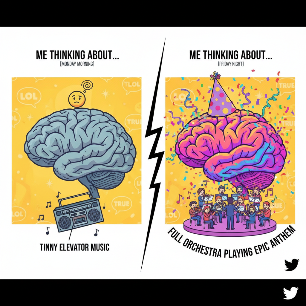 My brain during exams: *elevator music* My brain after exams: *full orchestra*