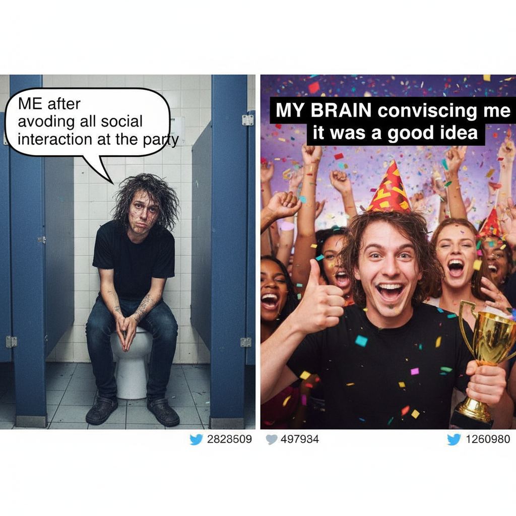 Introverts at parties: charging in the bathroom. Extroverts: ARE WE HAVING FUN YET?!
