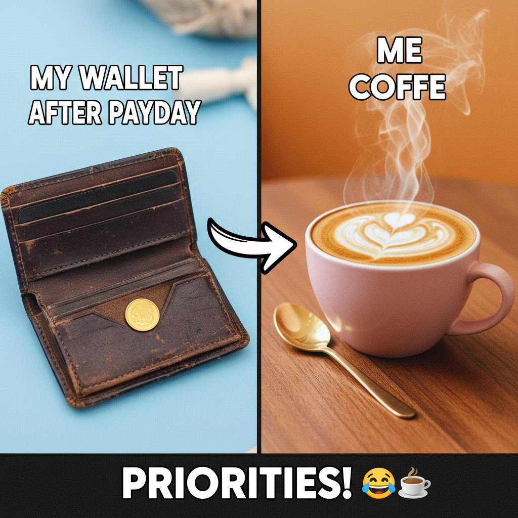 My bank account after paying rent vs. my bank account after buying coffee. The math ain't mathing.