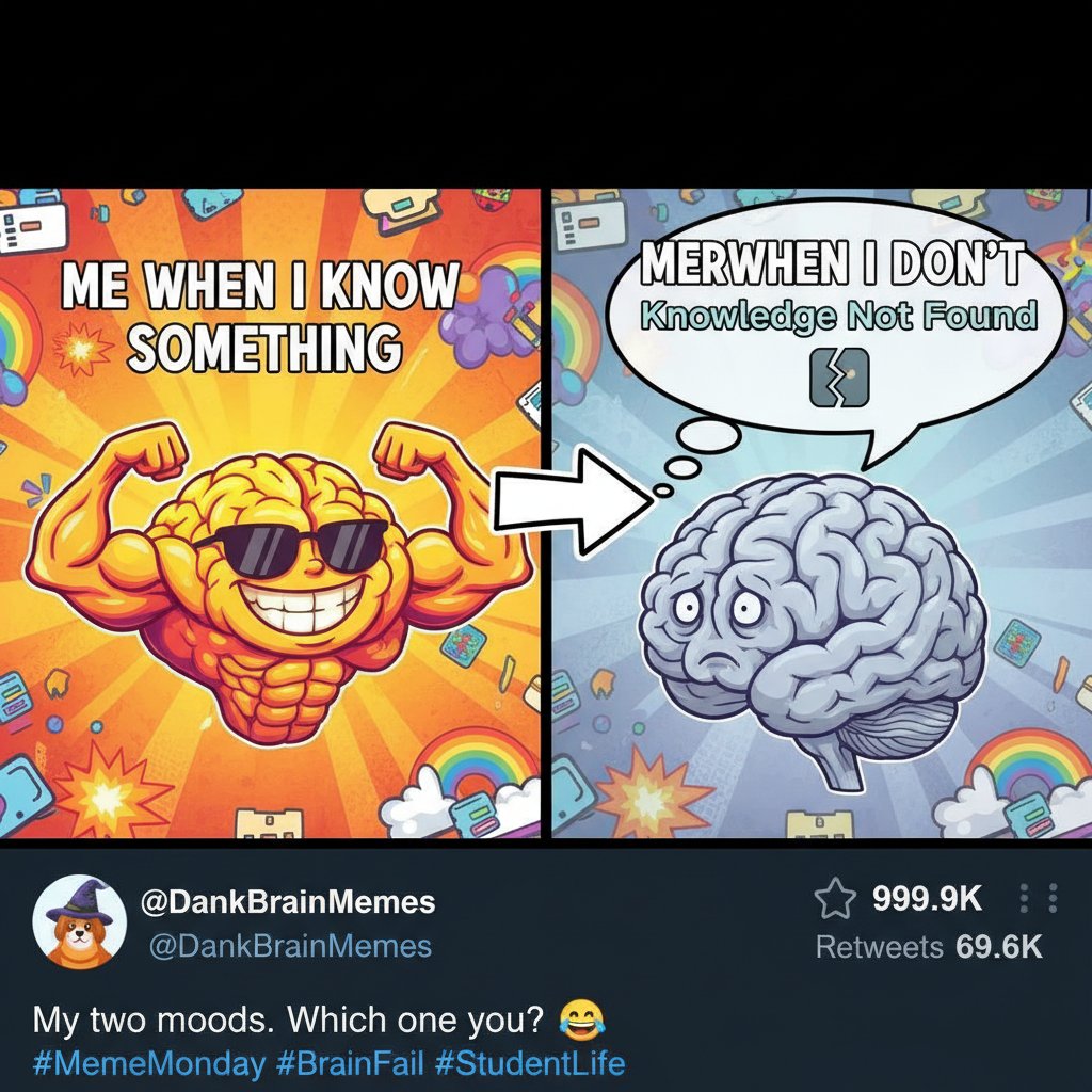 My brain during exam season: 'You know everything!' My brain during the actual exam: 'Who are you?'
