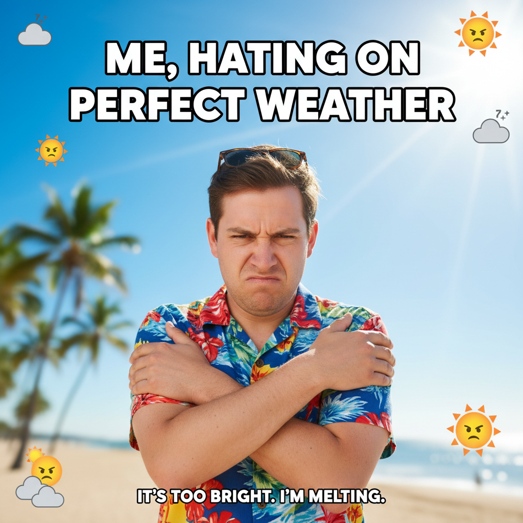 It's 70 degrees and sunny but I'm still complaining. It's just too... nice? My region demands drama.