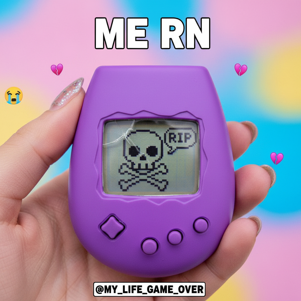 Found my old Tamagotchi. It's dead. Again. The trauma is real. #90sKids