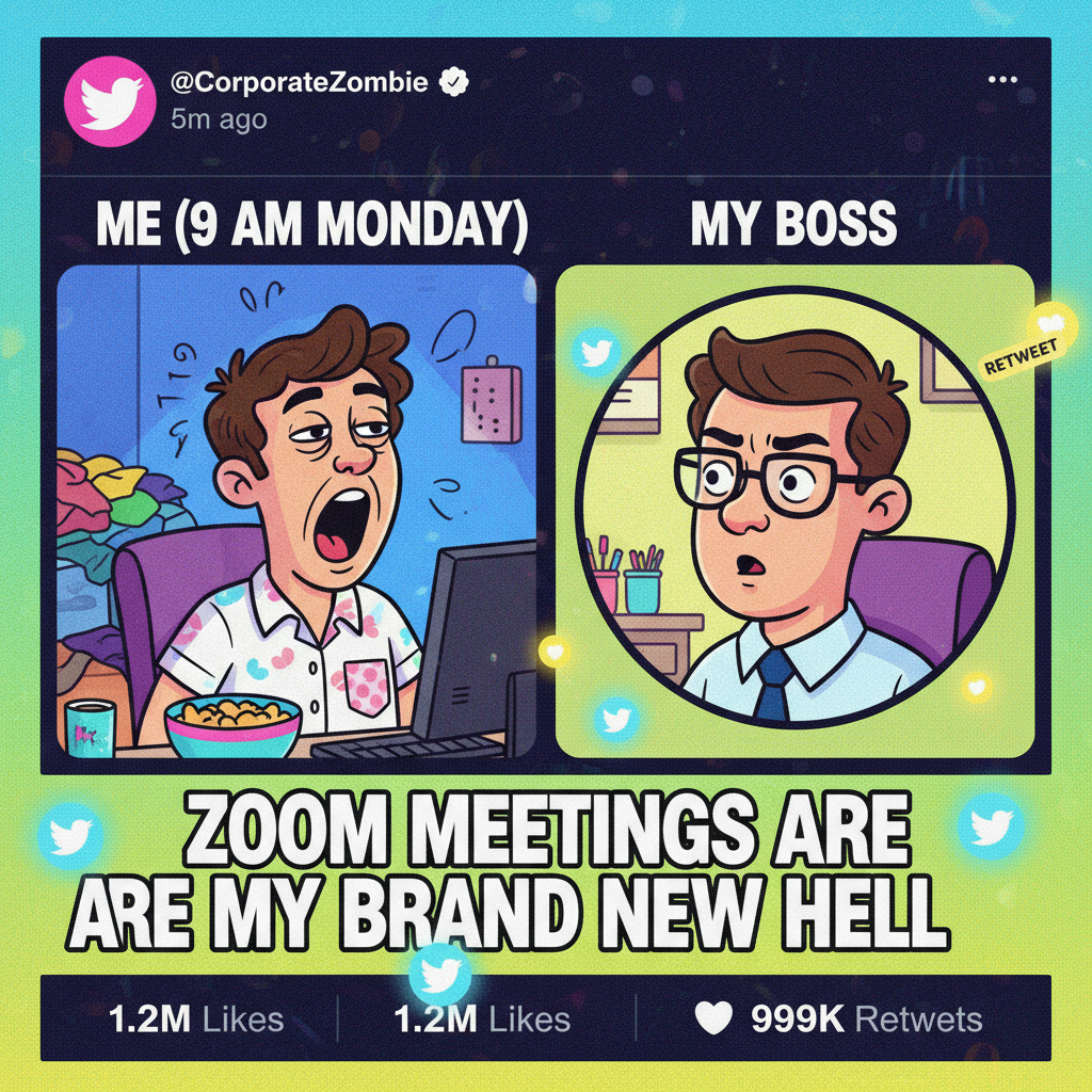 My boss just asked if I was 'wearing a filter' during our Zoom. Sir, that's just my face at 8 AM.