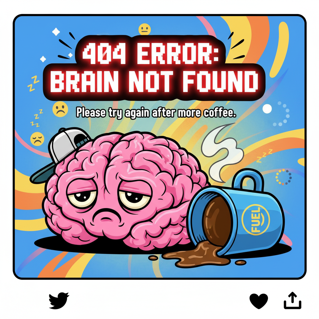 My brain on Monday morning: Error 404, motivation not found.