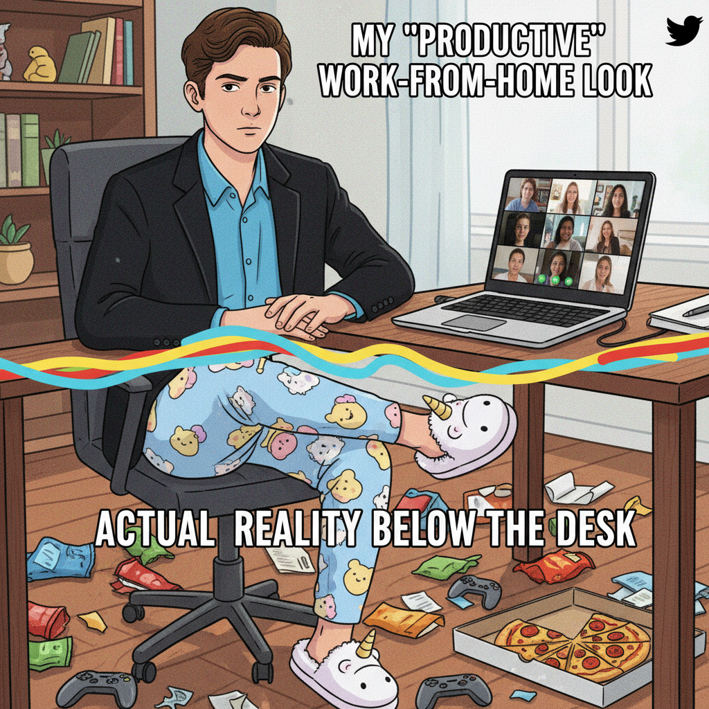 Wore pajamas to a Zoom meeting. Camera off, obviously. The WFH life chose me.