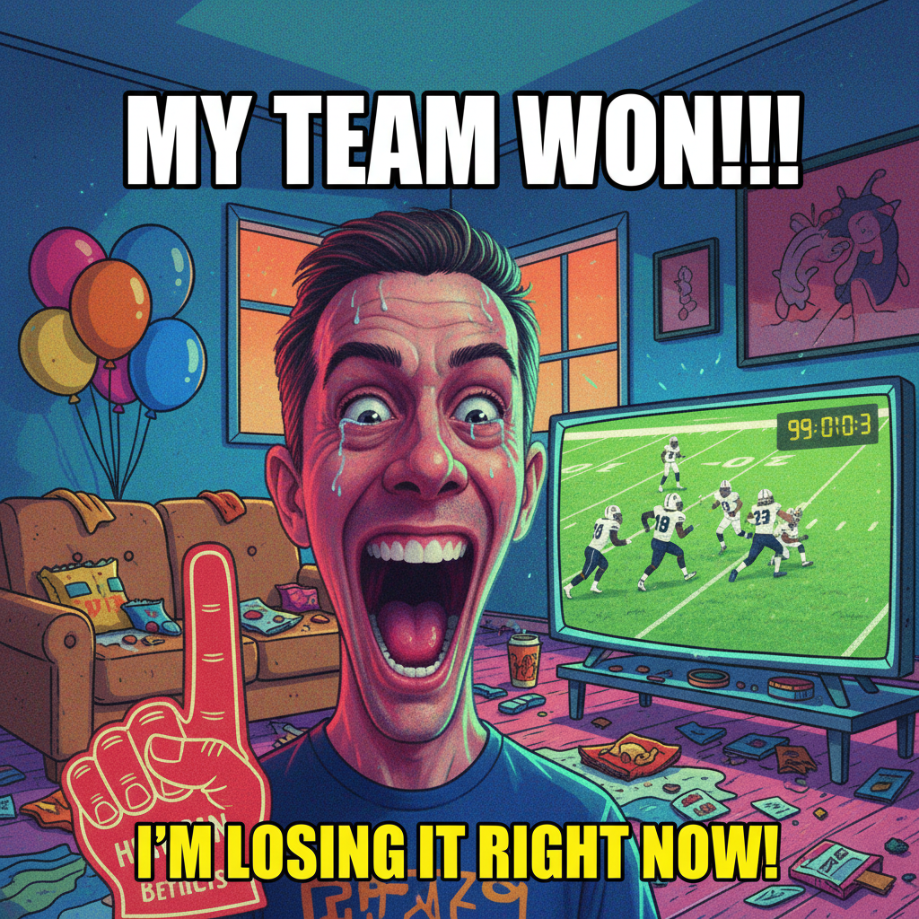 My team just scored. My neighbor heard me scream. Pretty sure they think I'm dying.