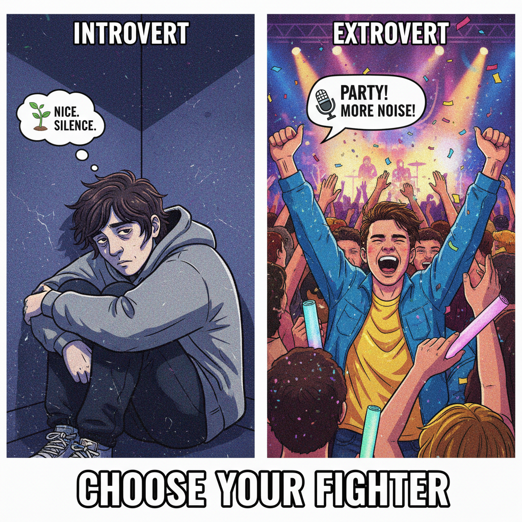 Introvert at a party: 'I need to recharge.' Extrovert: 'Let's get another round!'