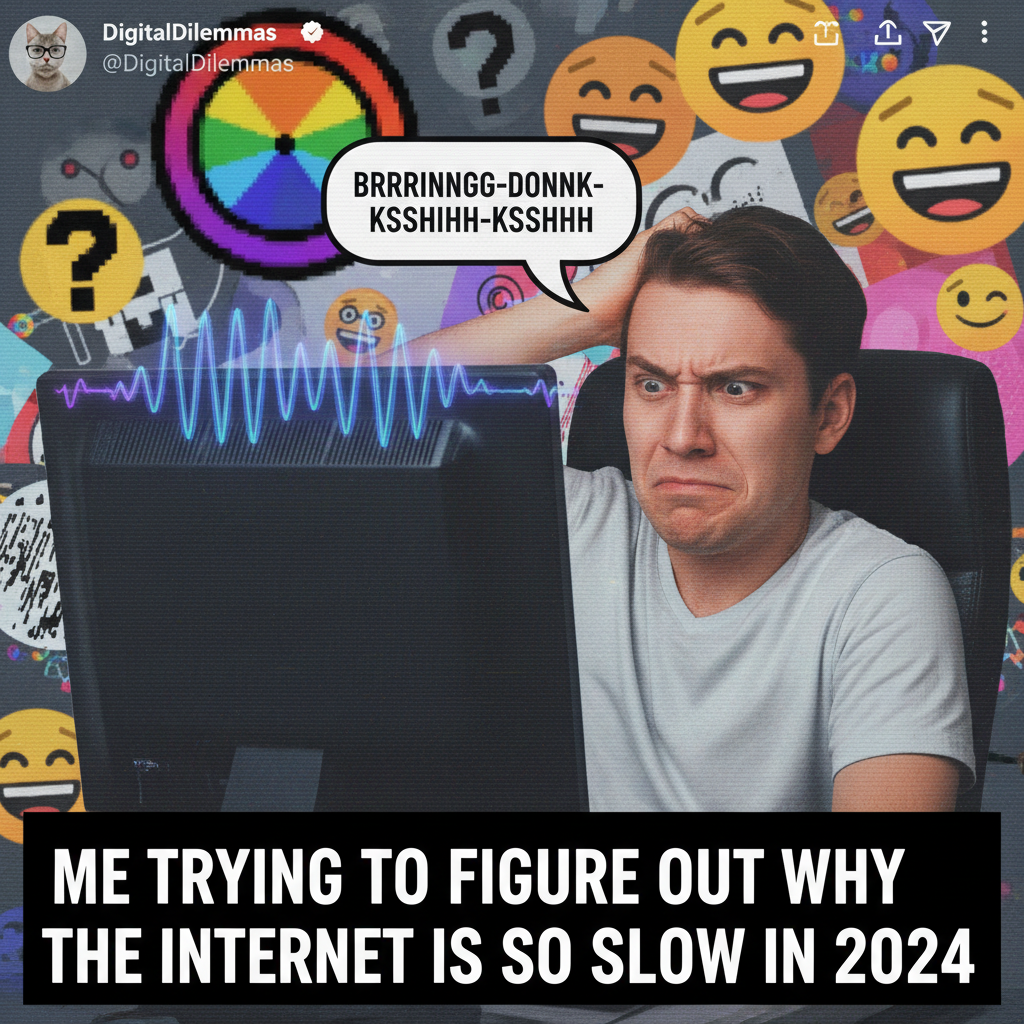 Wifi goes out. My brain immediately reverts to dial-up noises. Send thoughts & prayers.