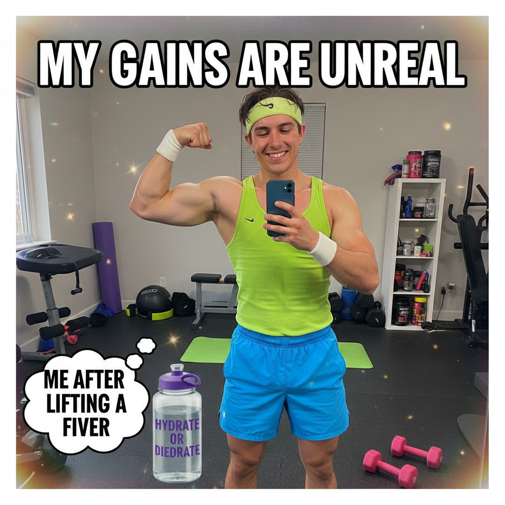 Went to the gym for 5 mins, took a selfie for 10. Nailed it.