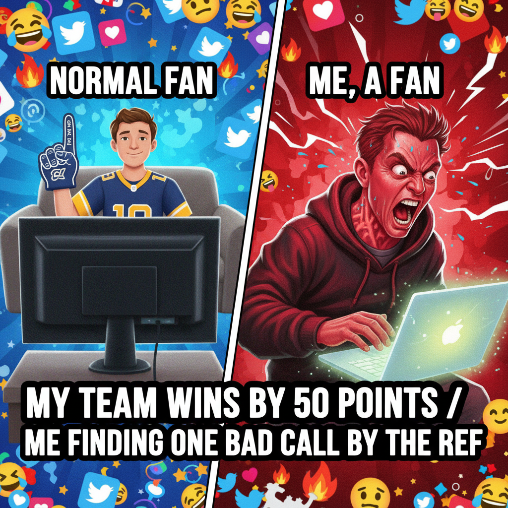 My team scores: *mild clap*. Opponent scores: *starts writing a 10-page essay on referee bias*